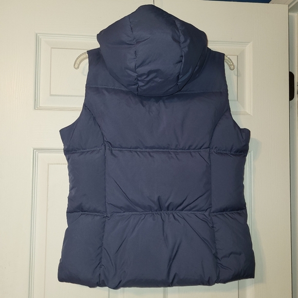 Prana Women's Evelina Hooded‎ Down Puffer Vest Size Small Navy Blue - Picture 3 of 16